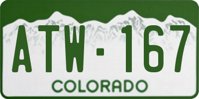 CO license plate ATW167