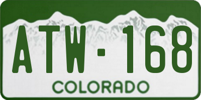 CO license plate ATW168