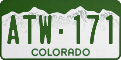 CO license plate ATW171