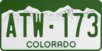 CO license plate ATW173