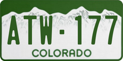 CO license plate ATW177