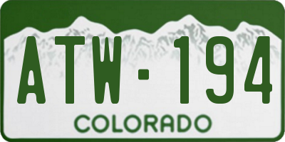 CO license plate ATW194