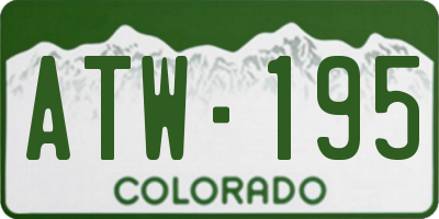 CO license plate ATW195