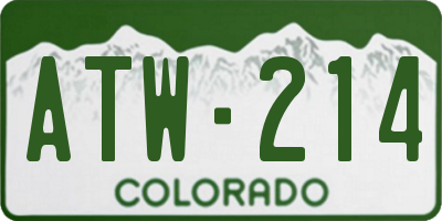 CO license plate ATW214