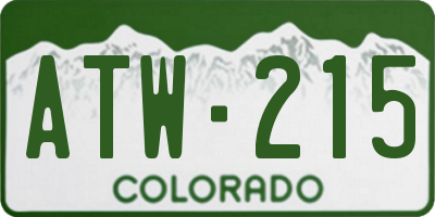 CO license plate ATW215