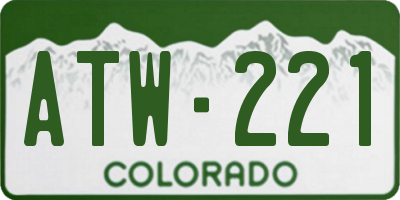 CO license plate ATW221