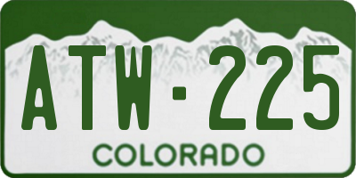 CO license plate ATW225