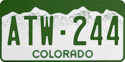 CO license plate ATW244