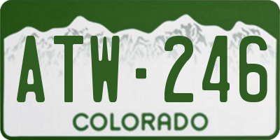 CO license plate ATW246