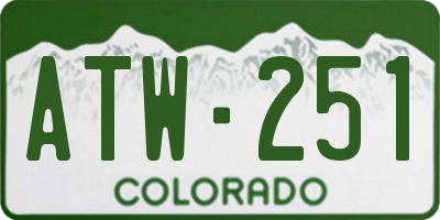 CO license plate ATW251