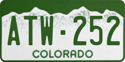 CO license plate ATW252