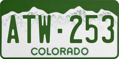CO license plate ATW253