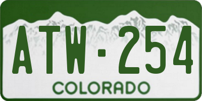CO license plate ATW254