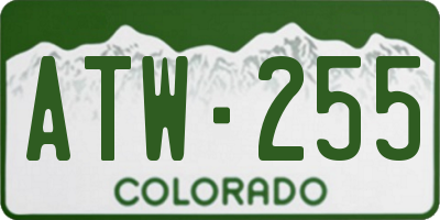 CO license plate ATW255