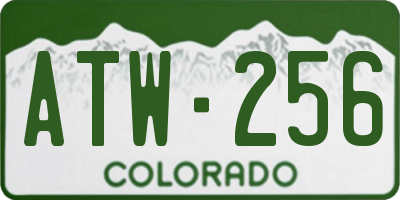 CO license plate ATW256