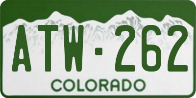 CO license plate ATW262