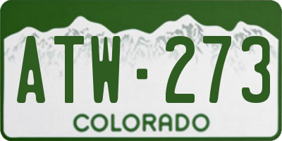 CO license plate ATW273