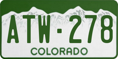 CO license plate ATW278