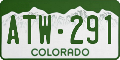 CO license plate ATW291