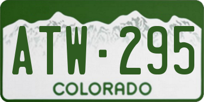 CO license plate ATW295