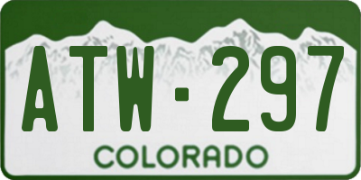 CO license plate ATW297