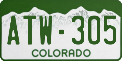 CO license plate ATW305