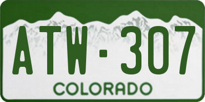 CO license plate ATW307