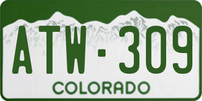 CO license plate ATW309