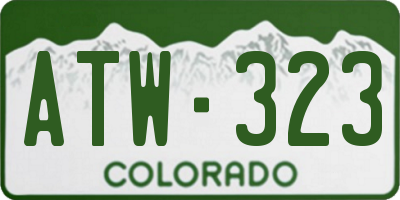 CO license plate ATW323