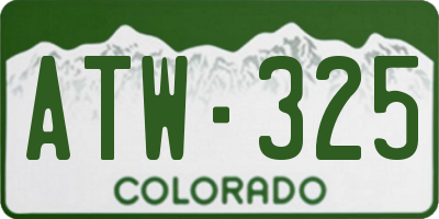 CO license plate ATW325