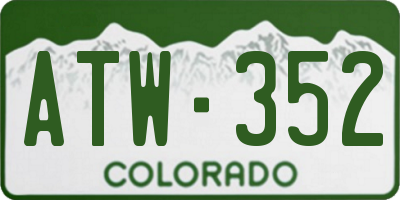 CO license plate ATW352