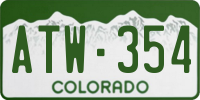 CO license plate ATW354
