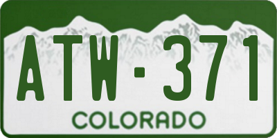 CO license plate ATW371
