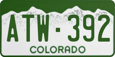 CO license plate ATW392