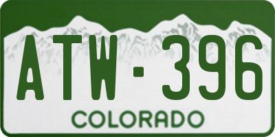 CO license plate ATW396