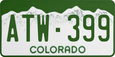 CO license plate ATW399