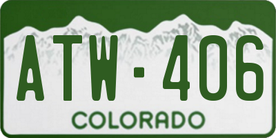 CO license plate ATW406