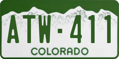 CO license plate ATW411