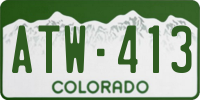 CO license plate ATW413