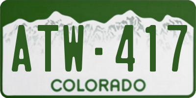 CO license plate ATW417
