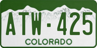 CO license plate ATW425