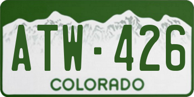 CO license plate ATW426