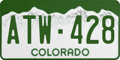 CO license plate ATW428