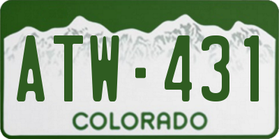CO license plate ATW431