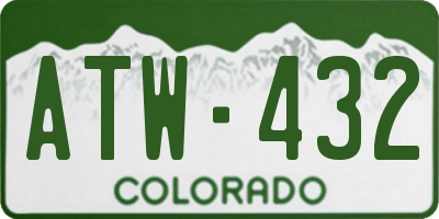 CO license plate ATW432