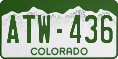 CO license plate ATW436