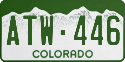 CO license plate ATW446