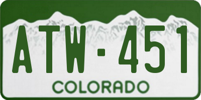 CO license plate ATW451