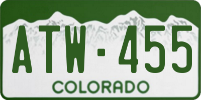 CO license plate ATW455