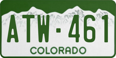 CO license plate ATW461